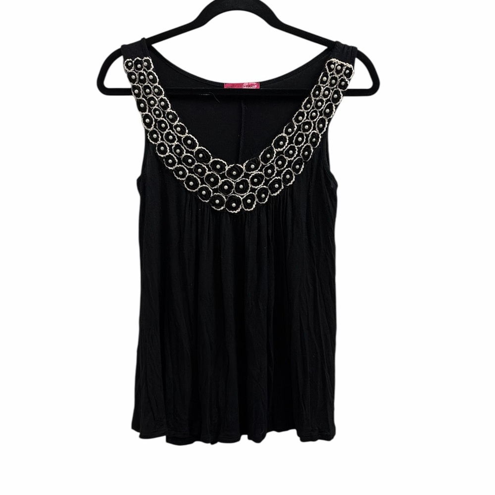 Y2K black embellished tank
